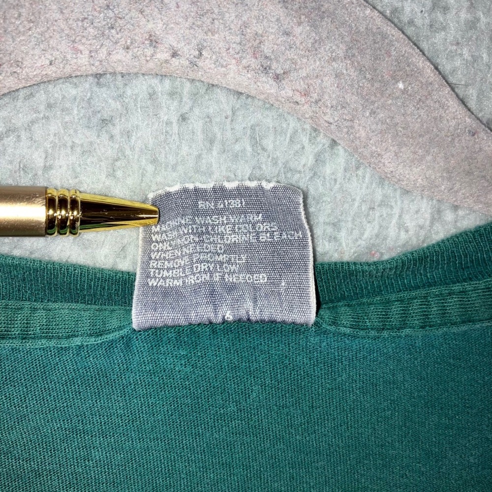 VTG Polo Ralph Lauren T-Shirt Men L Green Graphic Custom Fit Cotton S/S Varsity - Picture 7 of 11